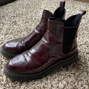 Maroon Zara Boots, Dr. Martin Style, fits US size 8